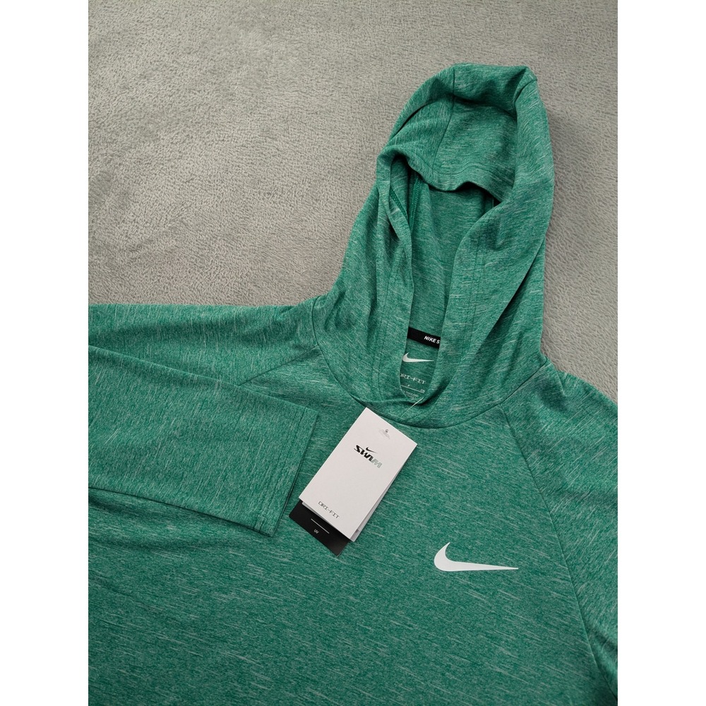 Nike Swim Dri-FIT Heathered Long Sleeve Hooded Guard Shirt Green NESSB669-322 S
